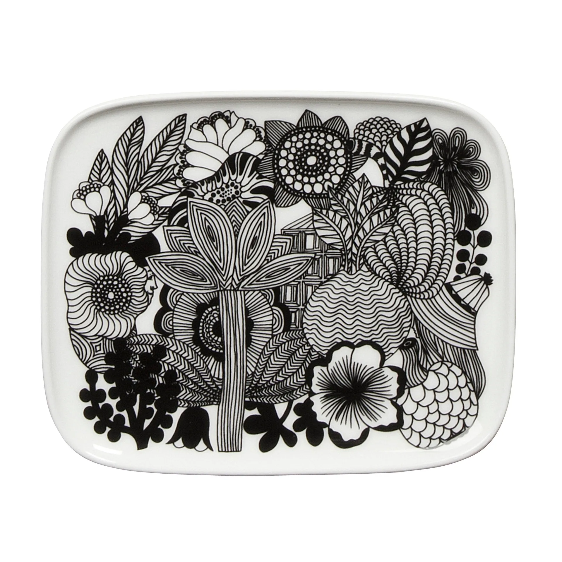 Soucoupe Siirtolapuuthara 15x12 cm, noir-blanc Marimekko