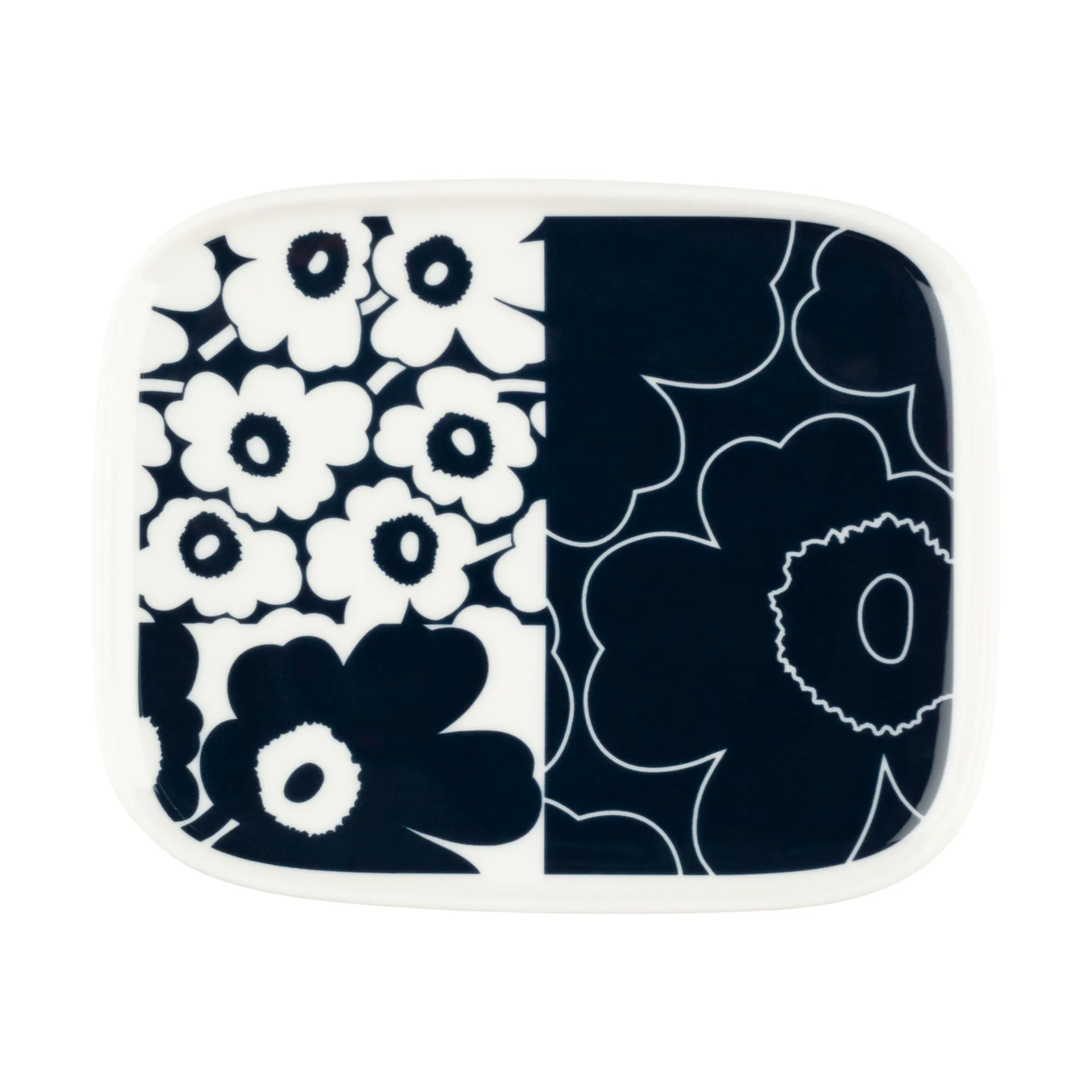 Soucoupe Unikko Kollaasi 12x15 cm, White-dark blue Marimekko