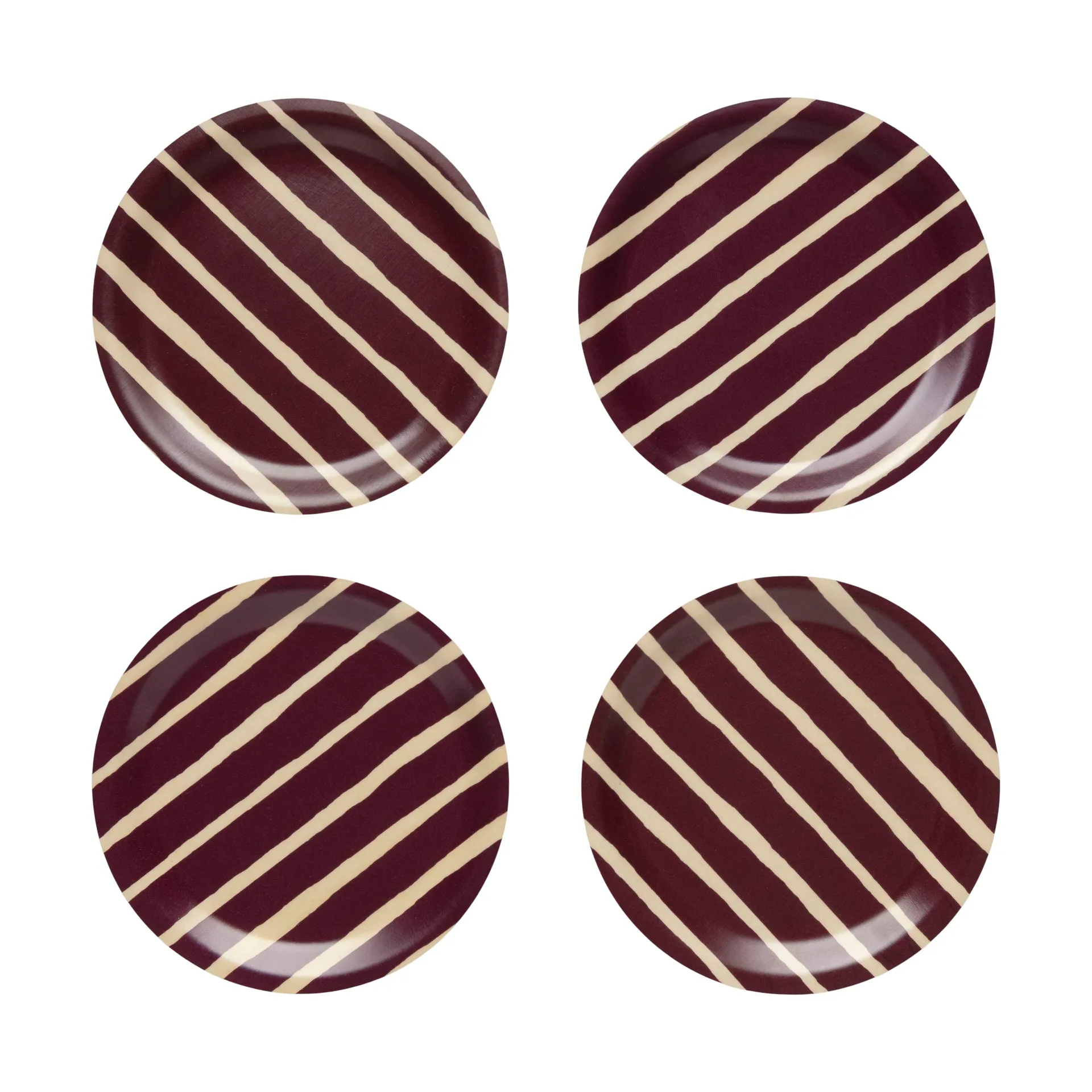 Sous-verres Piccolo Ø9 cm 4 pièces, Bordeaux Marimekko