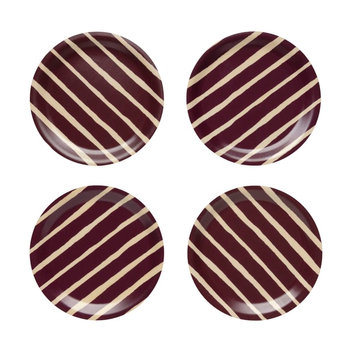 Sous-verres Piccolo Ø9 cm 4 pièces - Bordeaux - Marimekko