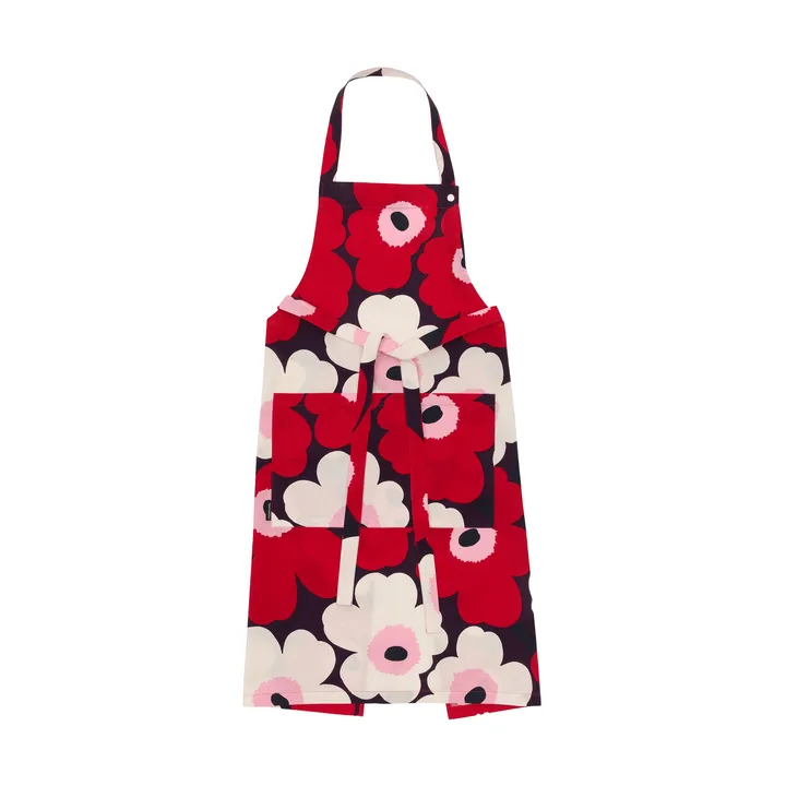 Tablier Pieni Unikko - Plum-cranberry-off white-rose - Marimekko