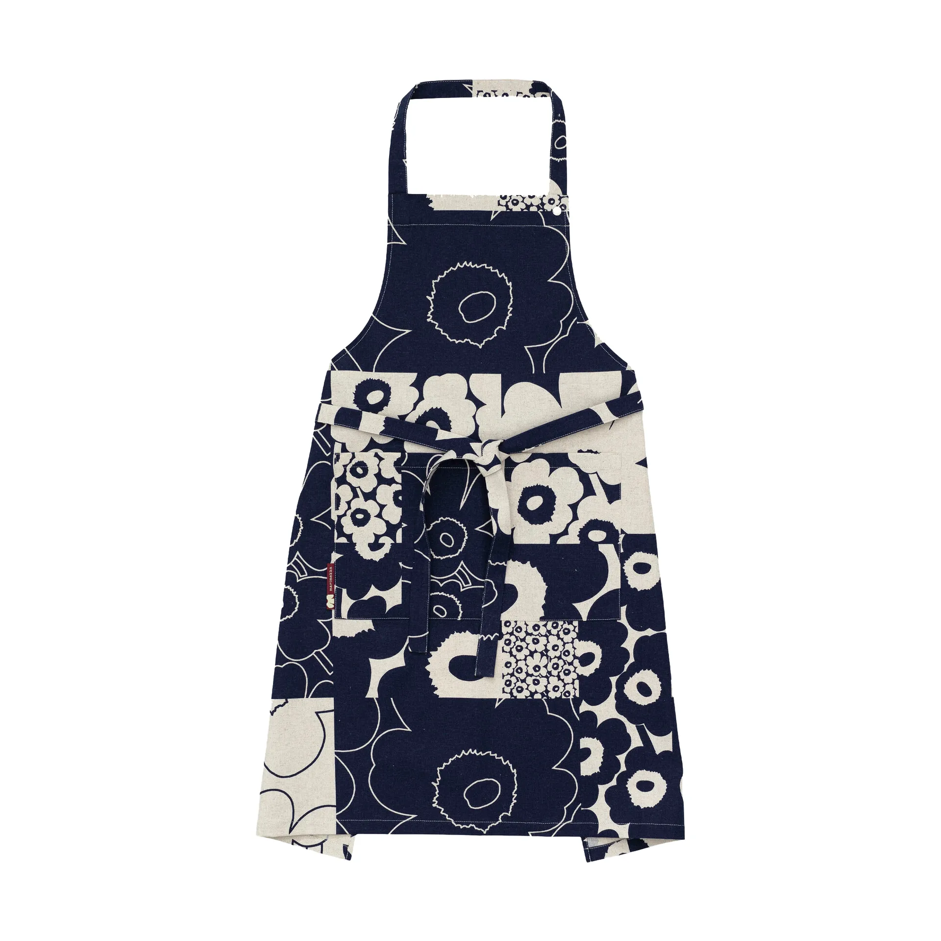 Tablier Unikko Kollaasi, Linen-dark navy Marimekko