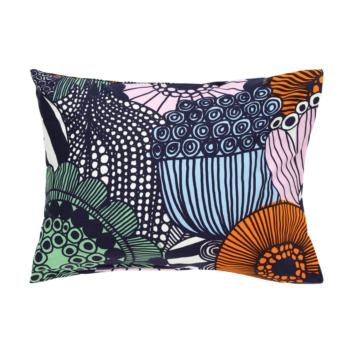 Marimekko Taie d'oreiller Siirtolapuutarha 50x60 cm White-dark blue-orange