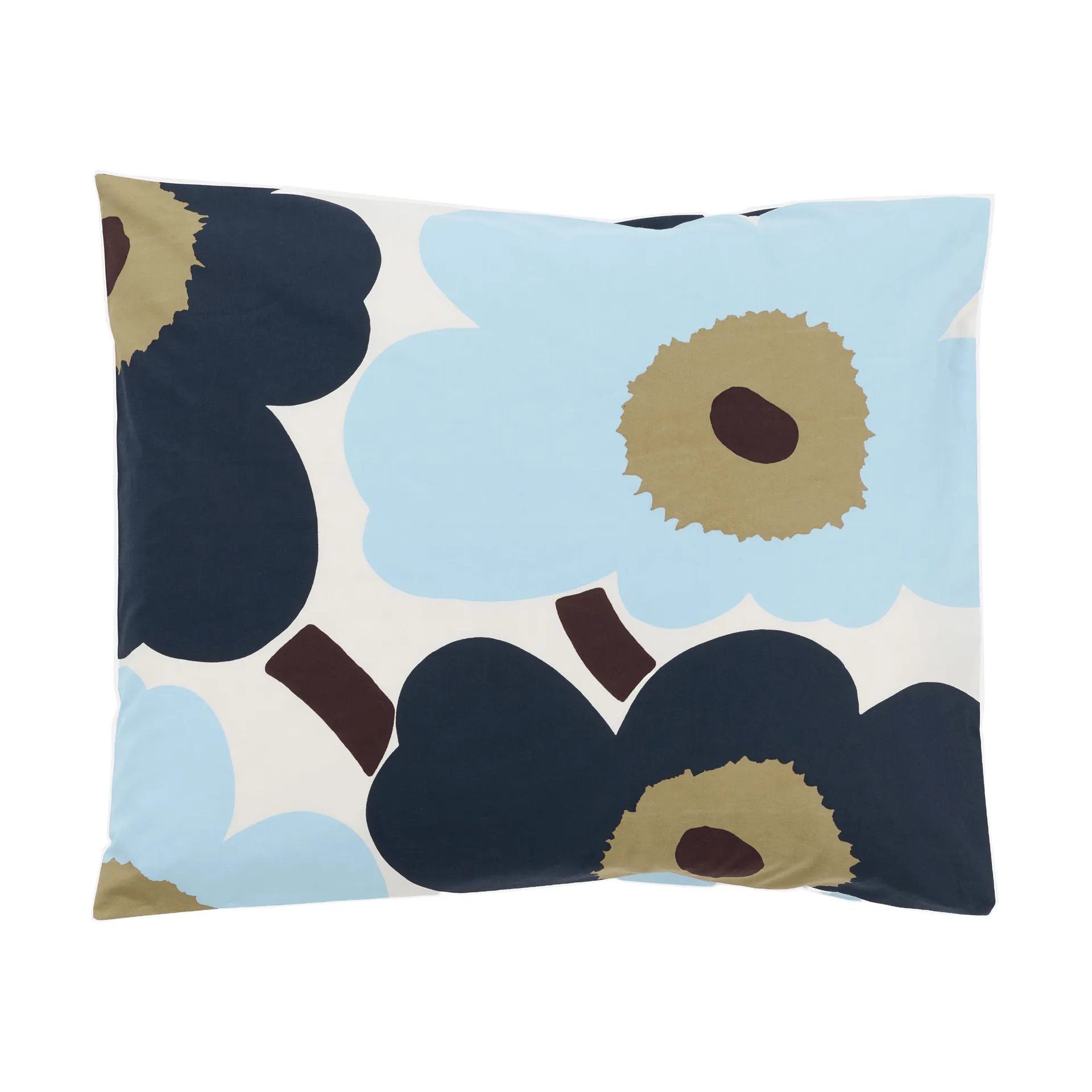 Taie d'oreiller Unikko 50x60 cm, Off white-blueberry-cold blue Marimekko