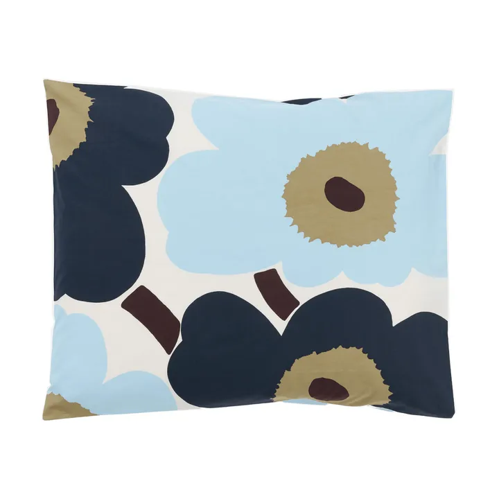 Taie d'oreiller Unikko 50x60 cm - Off white-blueberry-cold blue - Marimekko