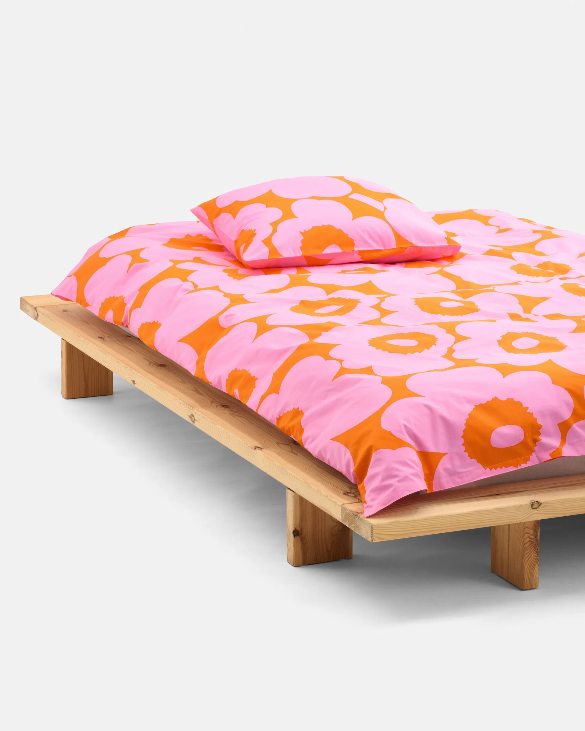 Taie d'oreiller Unikko 50x60 cm, Orange-pink Marimekko