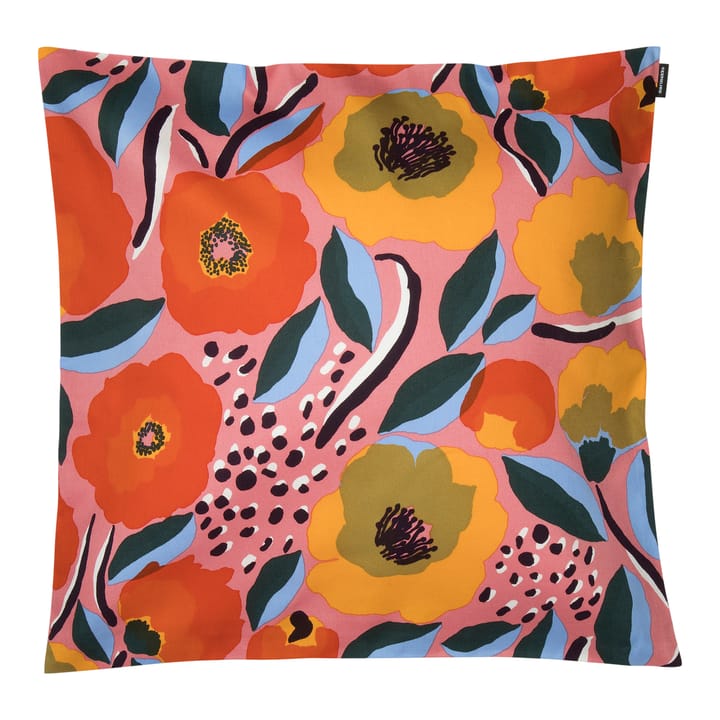 Taie Roserium 50x50cm - Rose-bleu-Rouge - Marimekko