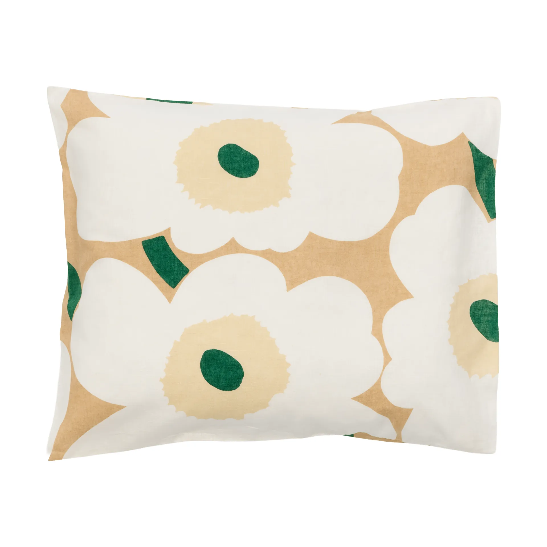 Taie Unikko 50x60 cm, Sand-off white-hay-emerald Marimekko