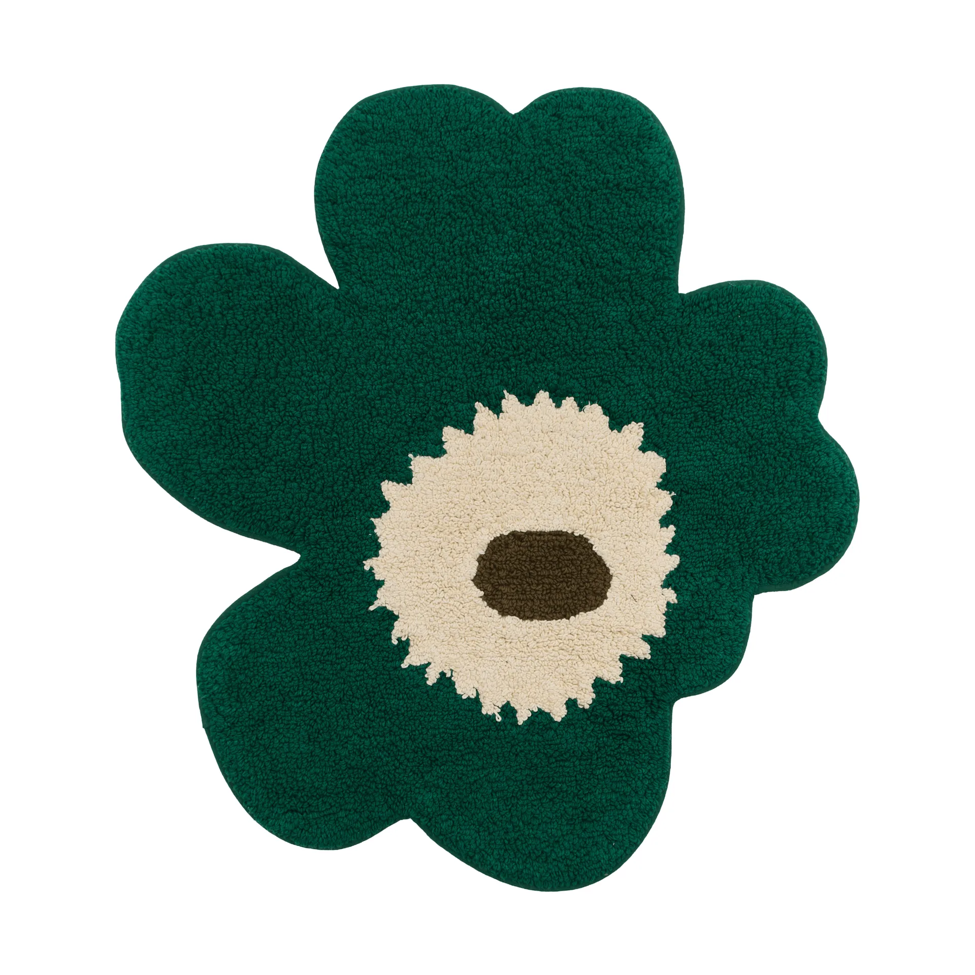 Tapis de bain Unikko 73x74 cm, Emerald-off white-taupe souris Marimekko