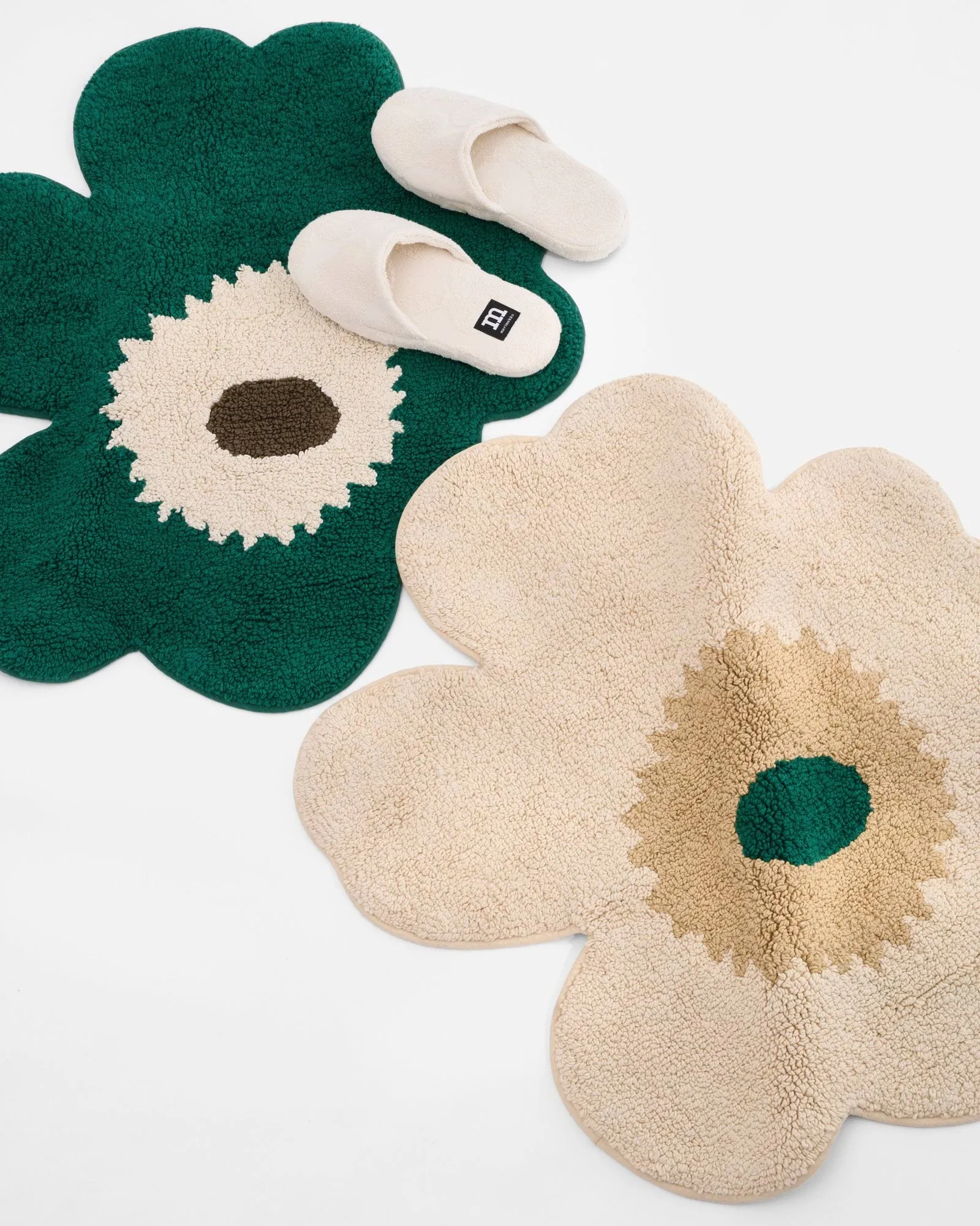 Tapis de bain Unikko 73x74 cm, Hay-sable-emerald Marimekko