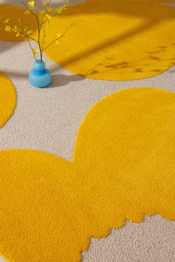 Tapis en laine Iso Unikko - Yellow, 170x240 cm - Marimekko