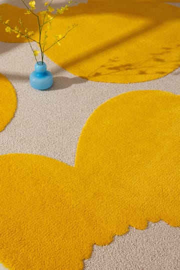Tapis en laine Iso Unikko - Yellow, 200x300 cm - Marimekko