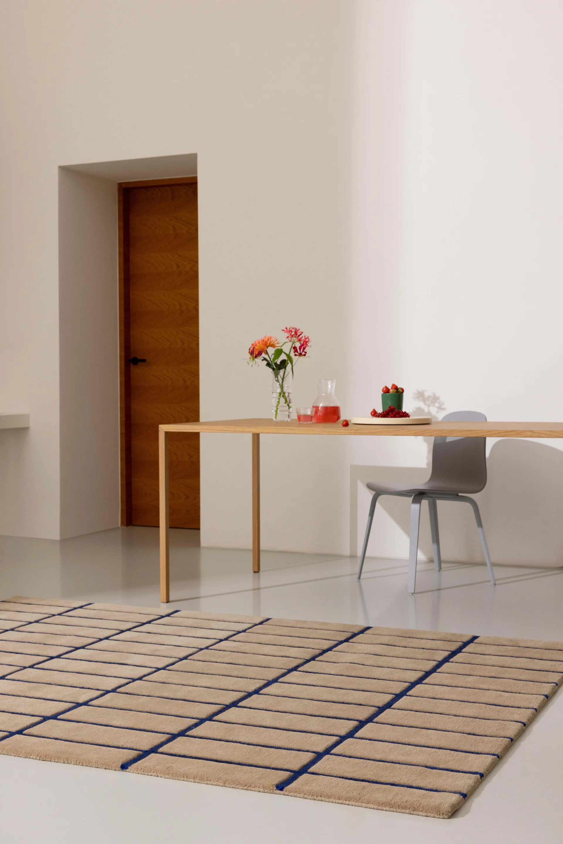 Tapis en laine Tiiliskivi, Bright Blue, 170x240 cm Marimekko