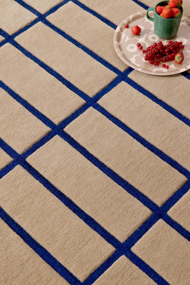Tapis en laine Tiiliskivi, Bright Blue, 250x350 cm Marimekko