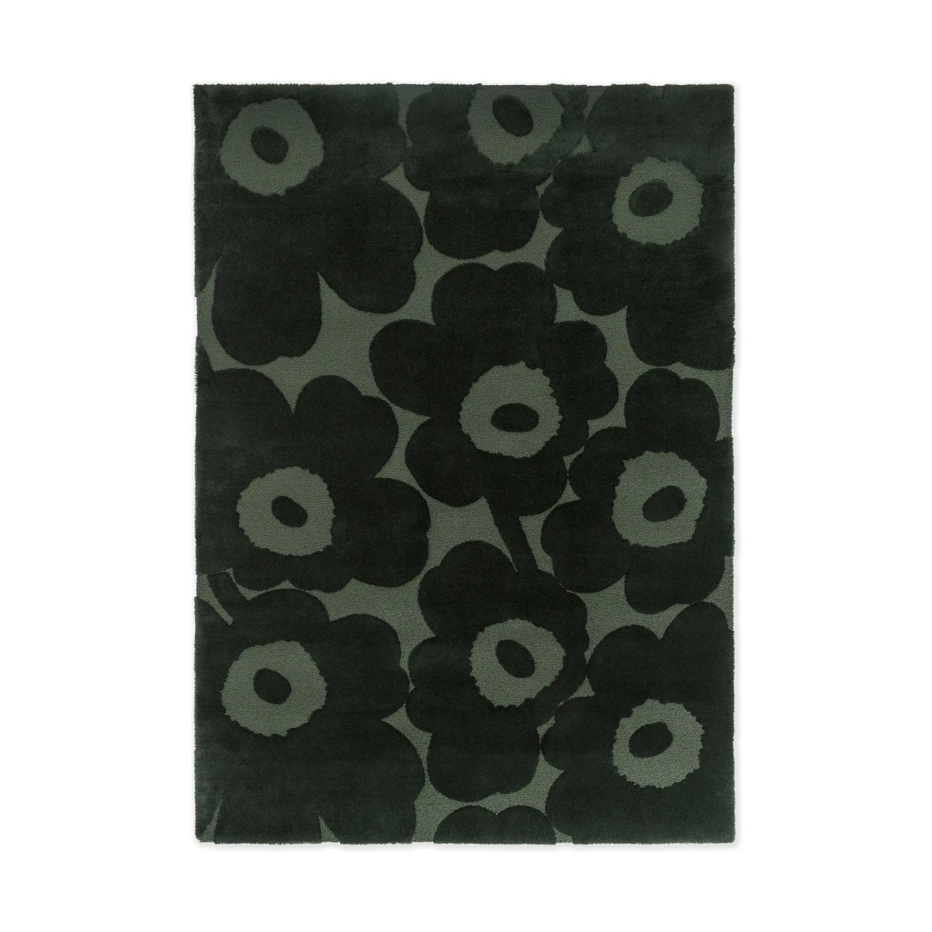 Tapis en laine Unikko, Dark Green, 170x240 cm Marimekko