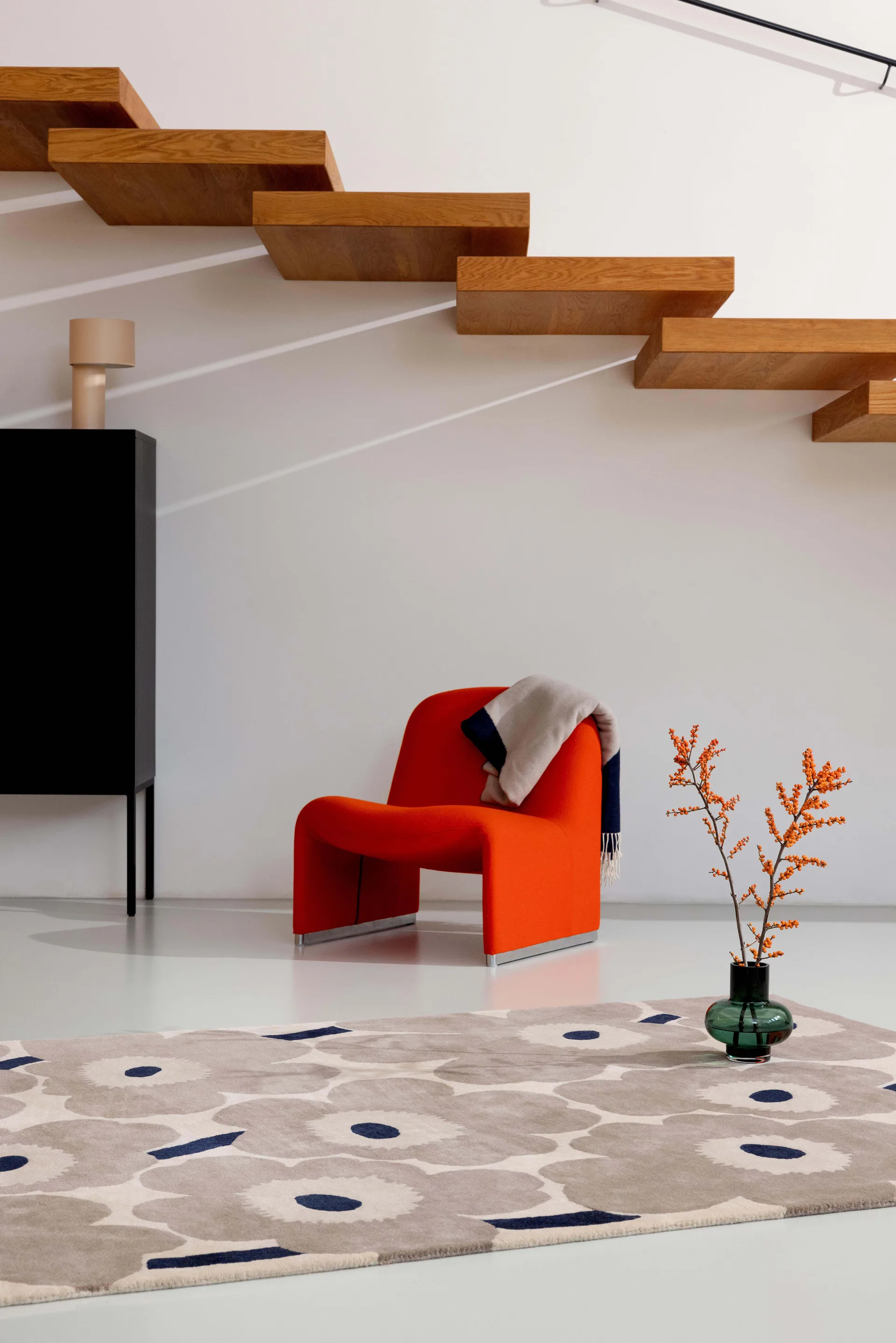 Tapis en laine Unikko, Greige, 140x200 cm Marimekko