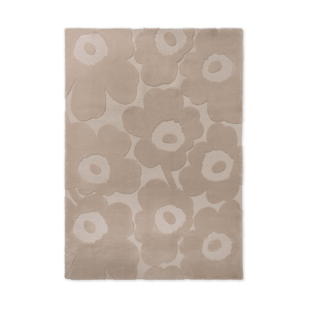 Marimekko Tapis en laine Unikko Light Beige, 140x200 cm