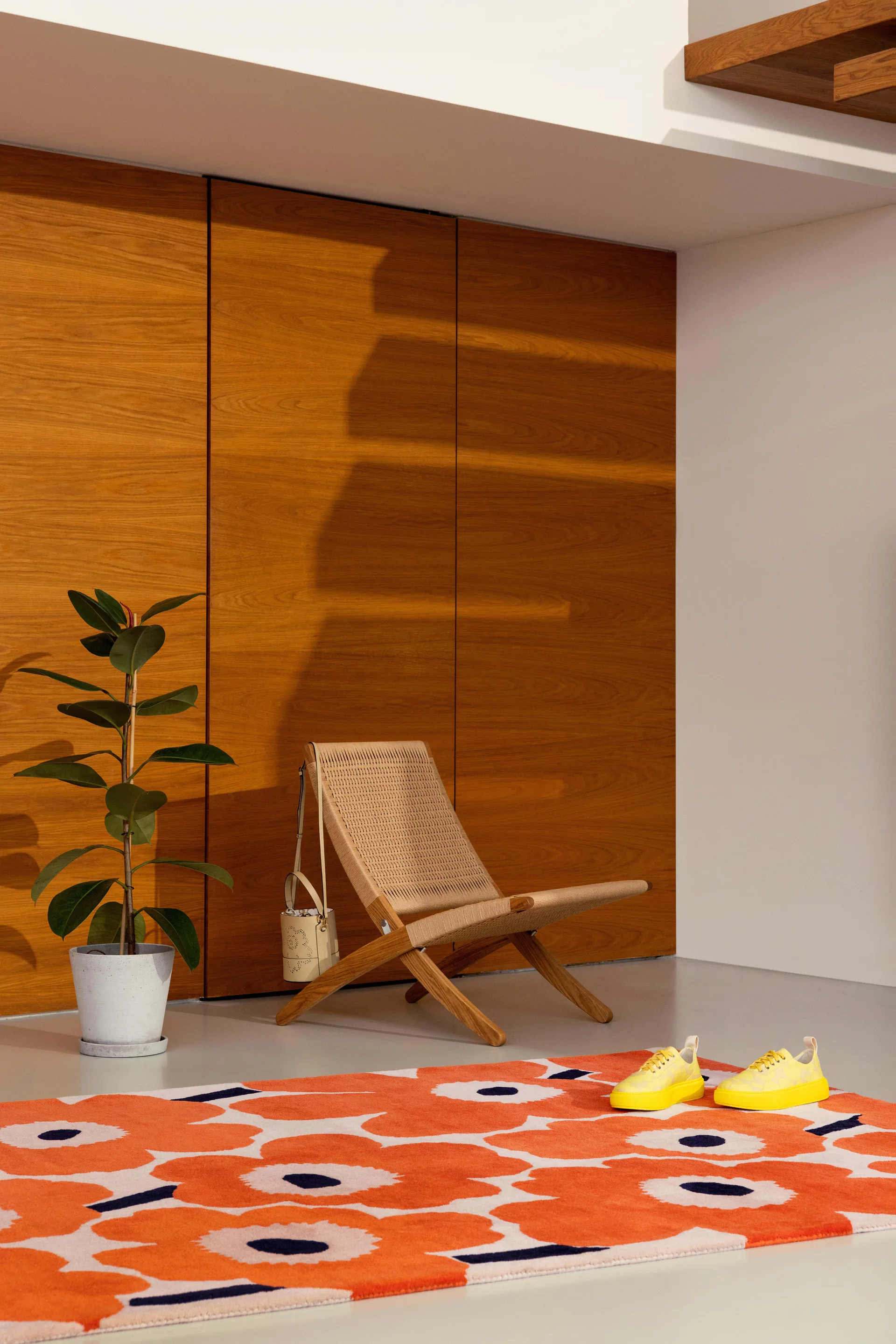 Tapis en laine Unikko, Orange Red, 170x240 cm Marimekko