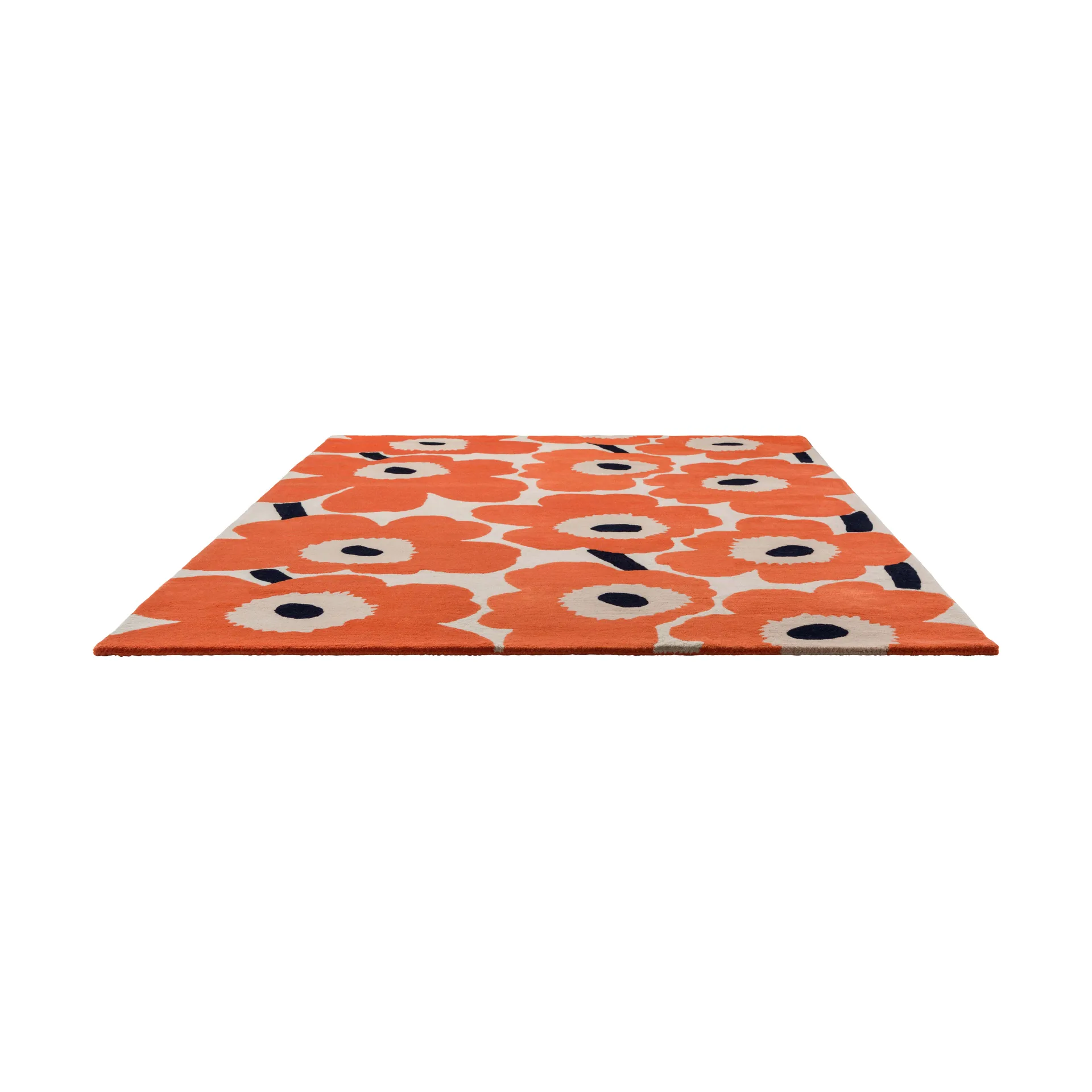 Tapis en laine Unikko, Orange Red, 200x280 cm Marimekko