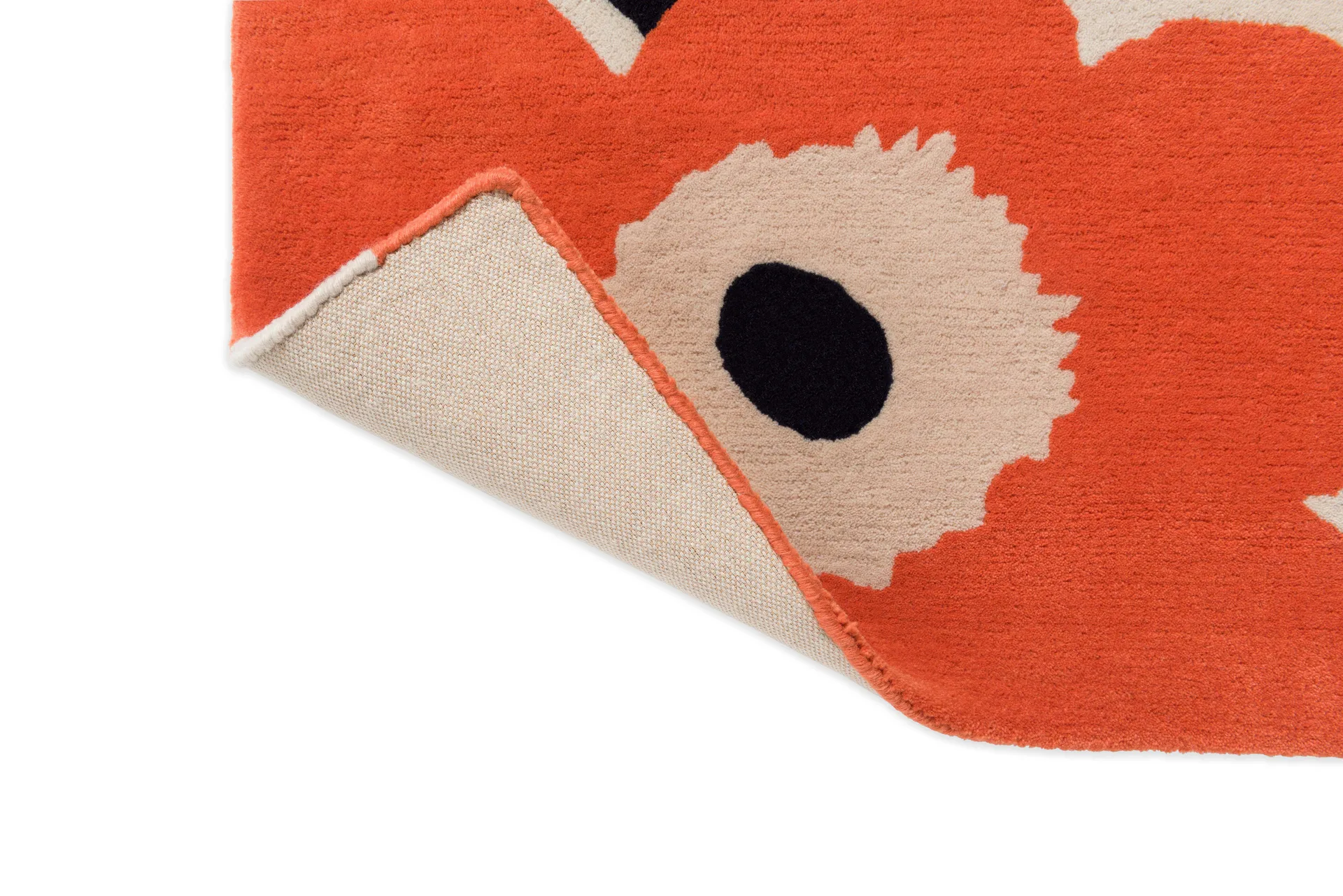 Tapis en laine Unikko, Orange Red, 250x350 cm Marimekko