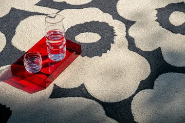 Tapis Unikko outdoor - Charcoal-white, 140x200 cm - Marimekko