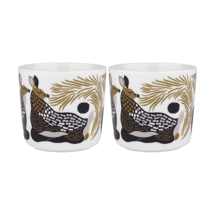 Tasse à café Peura sans anse 20 cl lot de 2 - White-coal-mud-light grey - Marimekko