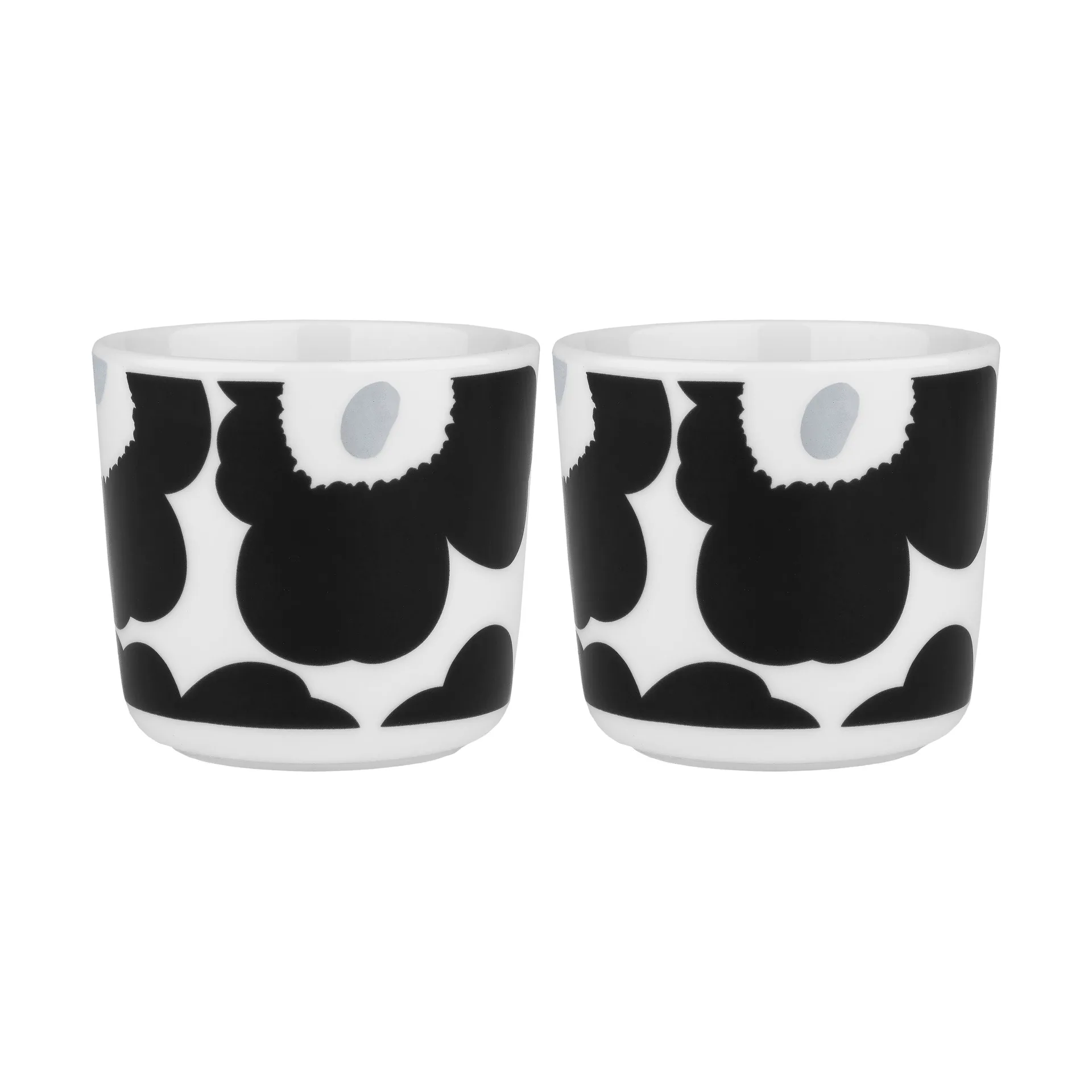 Tasse à café sans anse Oiva Unikko 20 cl Lot de 2, White-coal-silver Marimekko