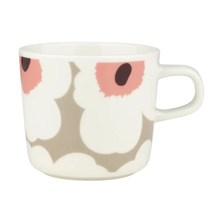 Tasse à café Unikko 20 cl - White-clay-powder-dark wine - Marimekko