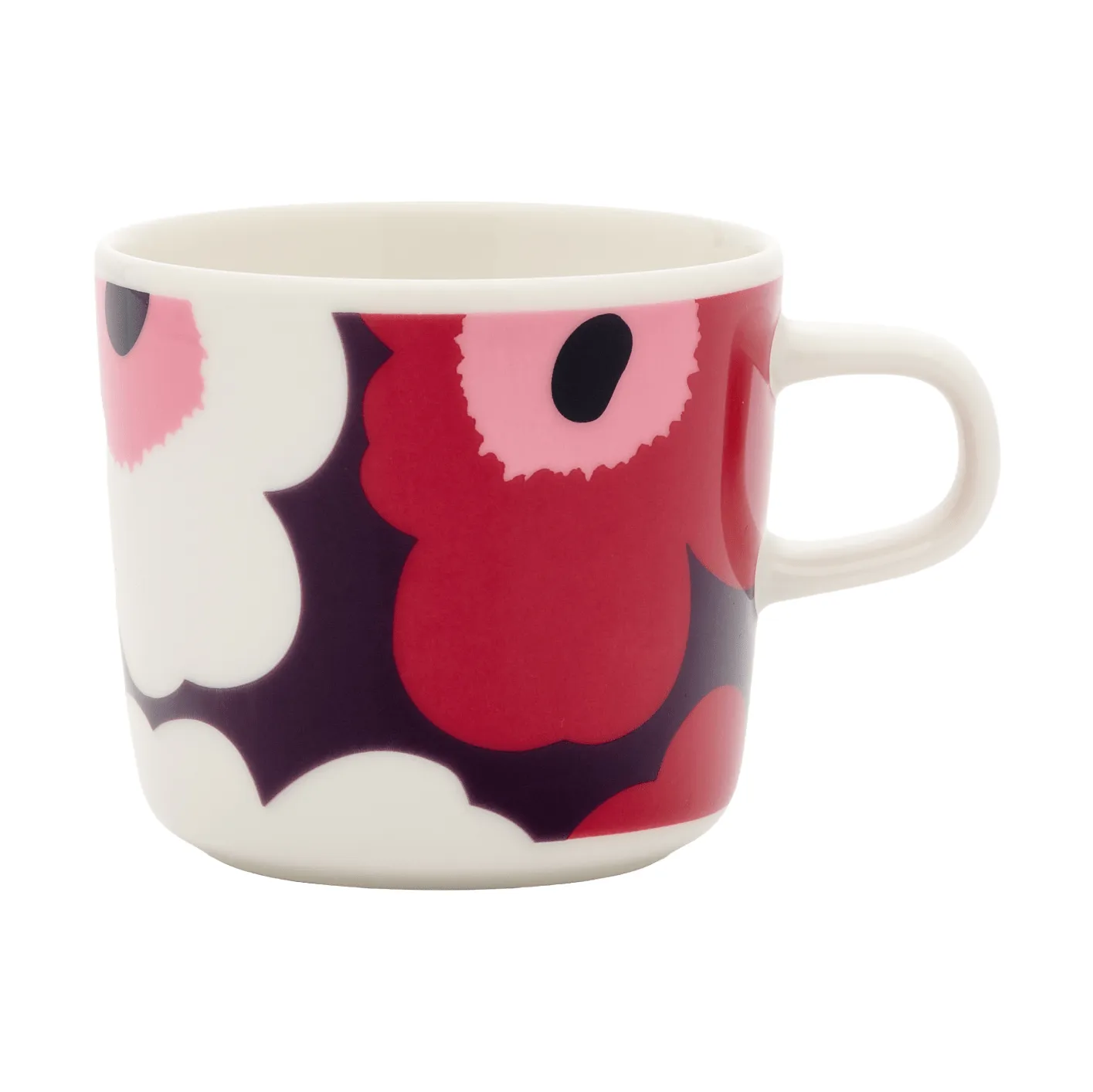 Tasse à café Unikko 20 cl, White-plum-cranberry-pink Marimekko