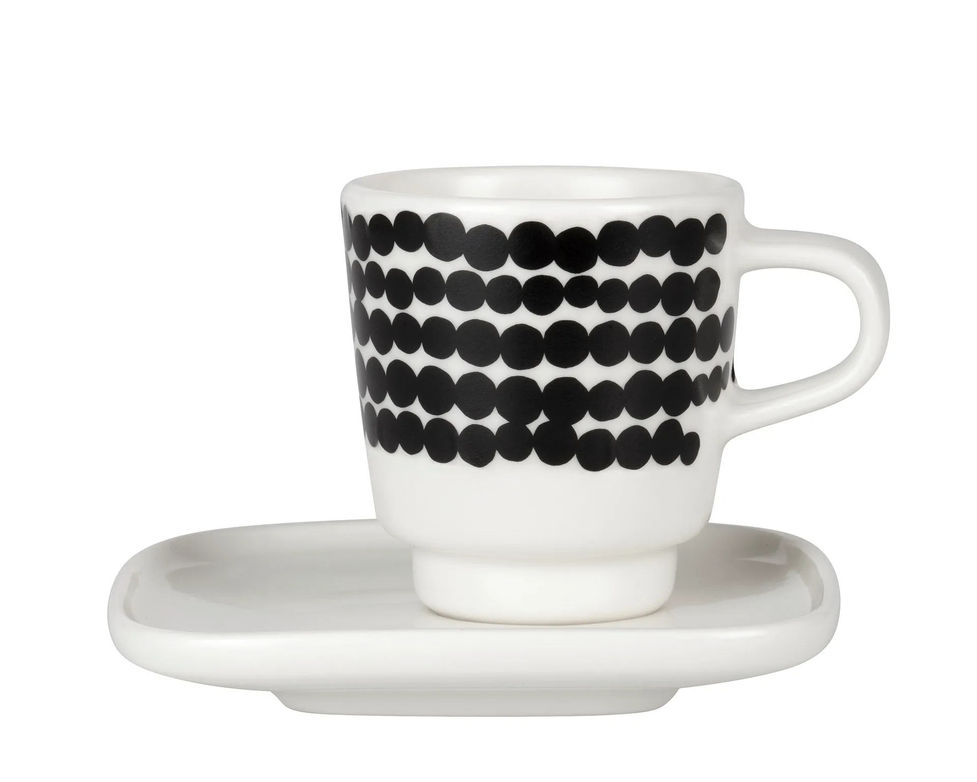 Tasse à expresso Räsymatto, noir-blanc Marimekko