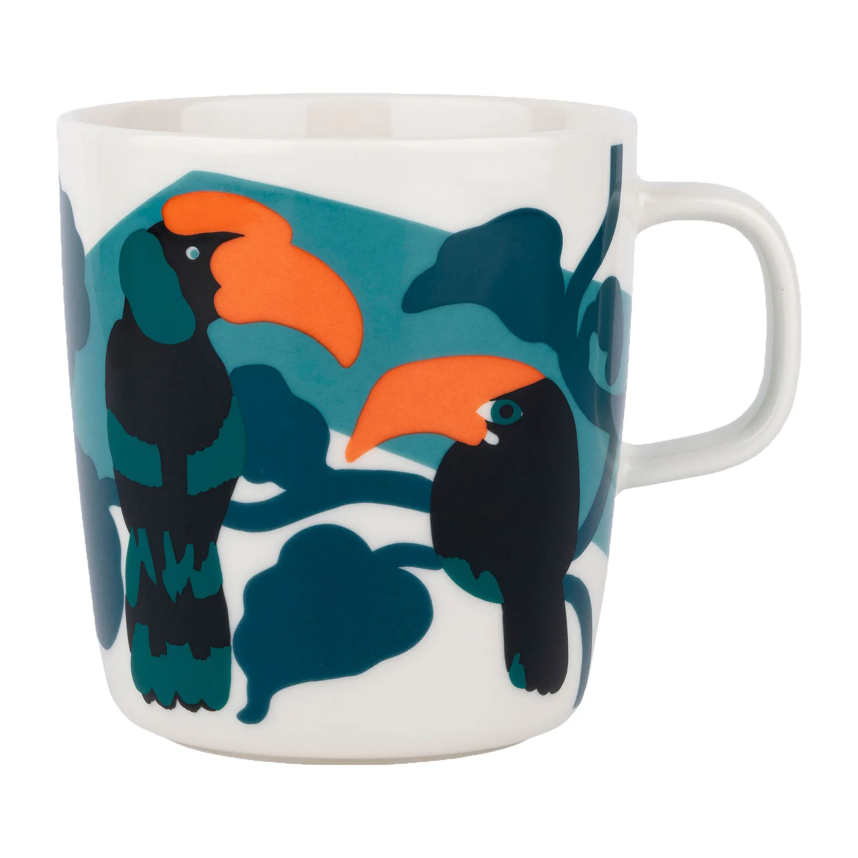 Tasse à thé Pepe 40 cl, Blanc-turquoise-orange Marimekko
