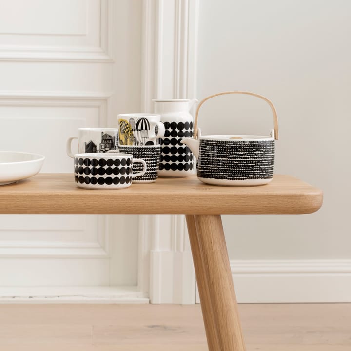 Tasse à thé Räsymatto 25 cl, noir-blanc Marimekko
