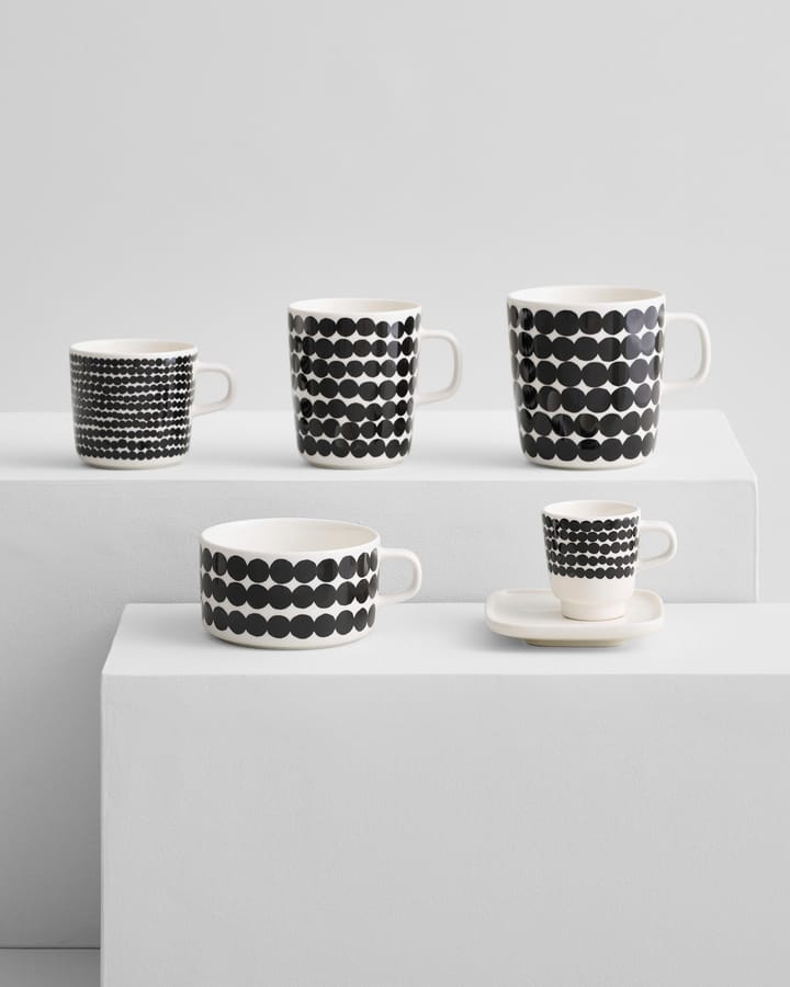 Tasse à thé Räsymatto 25 cl, noir-blanc Marimekko