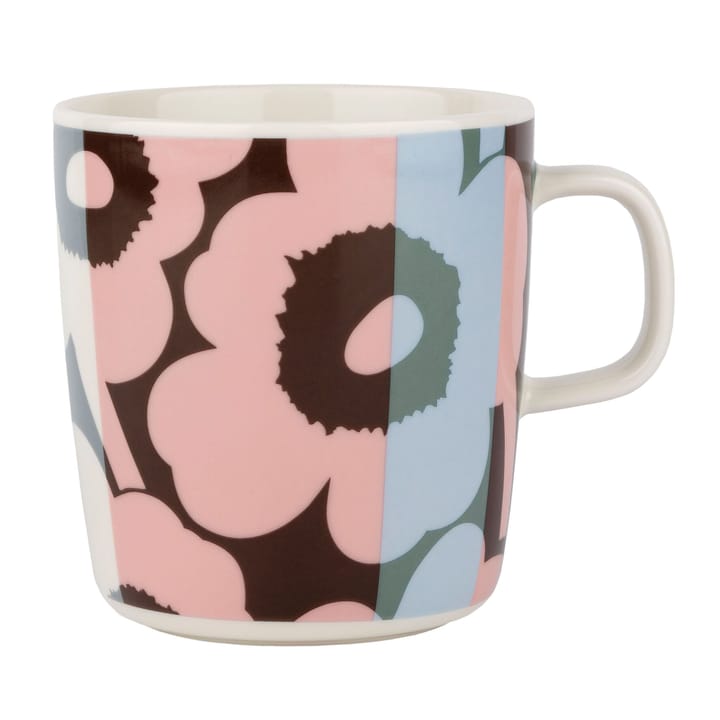 Tasse à thé Unikko 40 cl - White-light sky-dusty pink - Marimekko