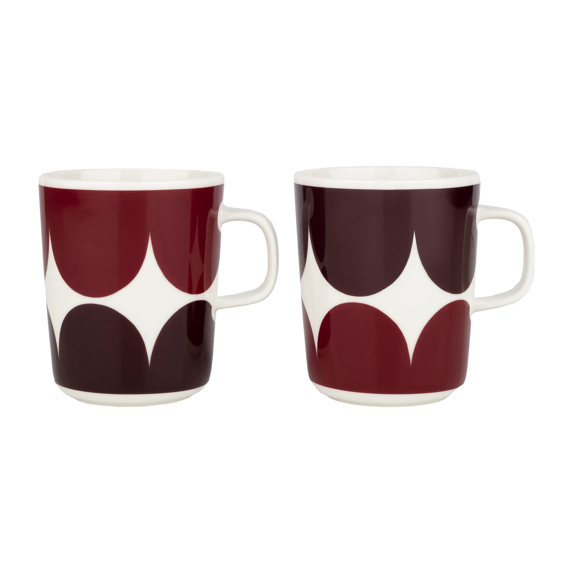 Tasse Härkä 25 cl Lot de 2, white-dark wine-dark red Marimekko
