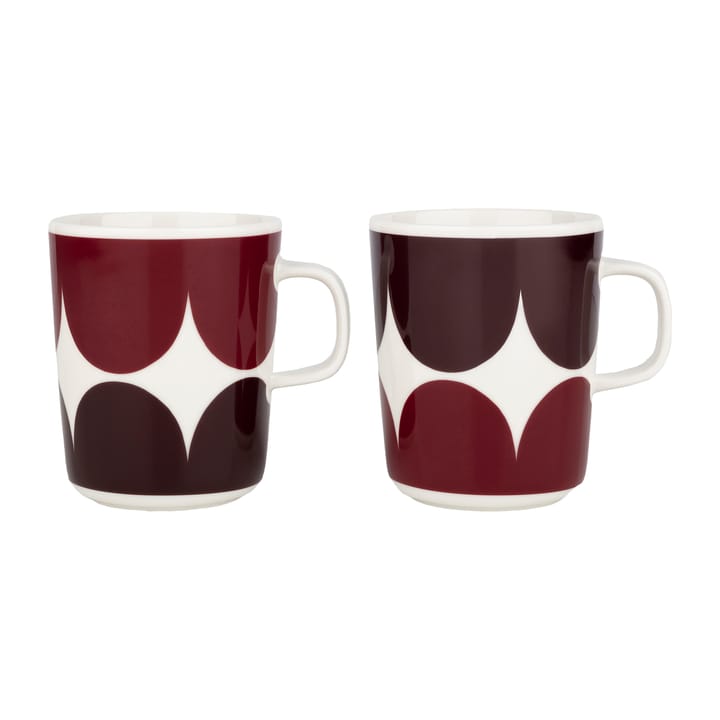 Tasse Härkä 25 cl Lot de 2 - white-dark wine-dark red - Marimekko