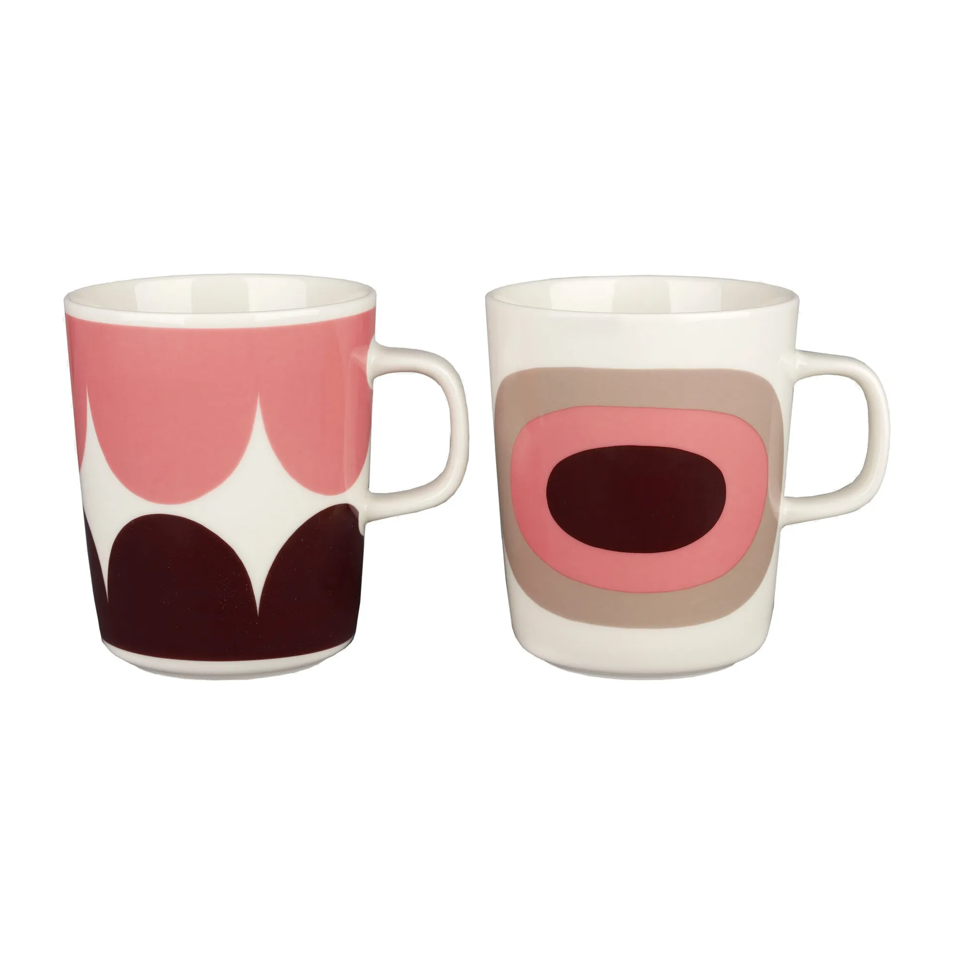 Tasse Härkä & Melooni 25 cl 2 pack, White-darkwine-powder-clay Marimekko