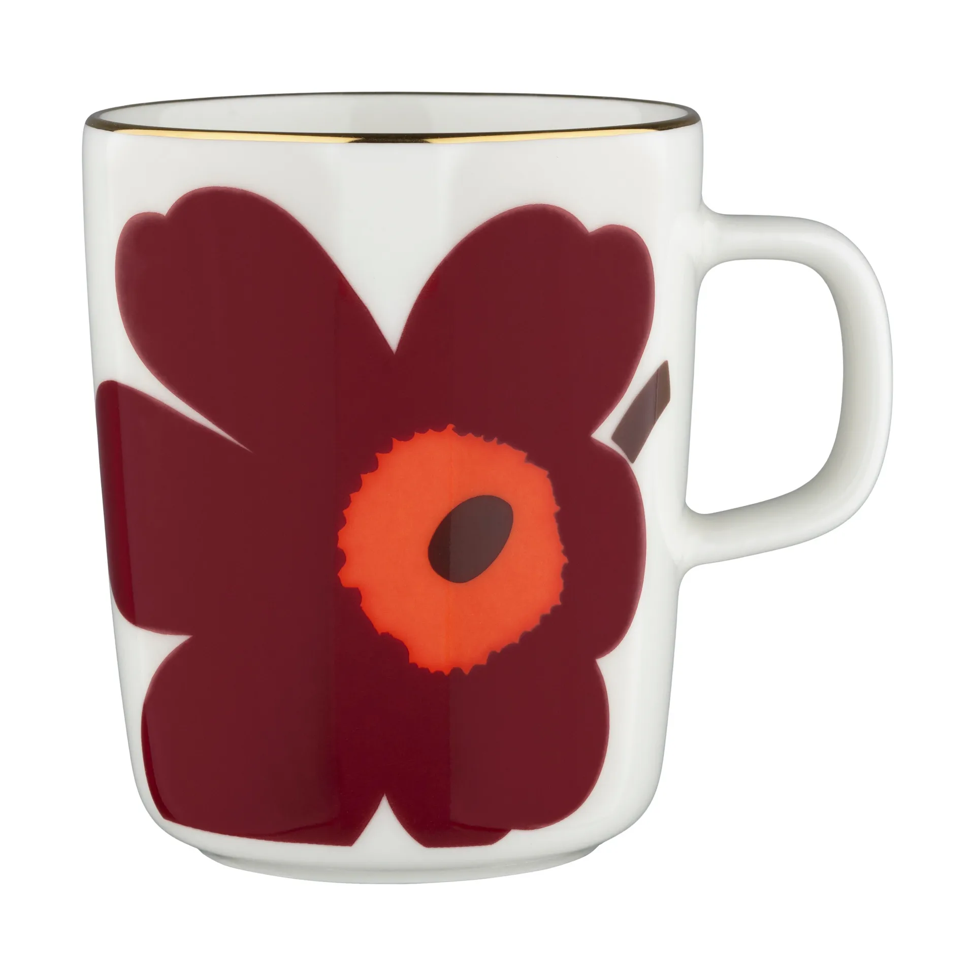 Tasse Juhla Unikko 25 cl Lot de 2, Blanc-bordeaux-or Marimekko