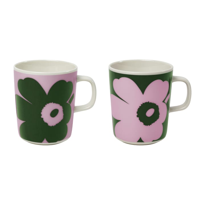 Tasse Juhla Unikko 25 cl Lot de 2, Rose-vert Marimekko