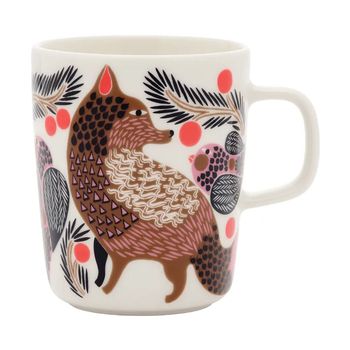 Tasse Oiva Ketunmarja 25 cl - White-bronze-rose-pétrole - Marimekko