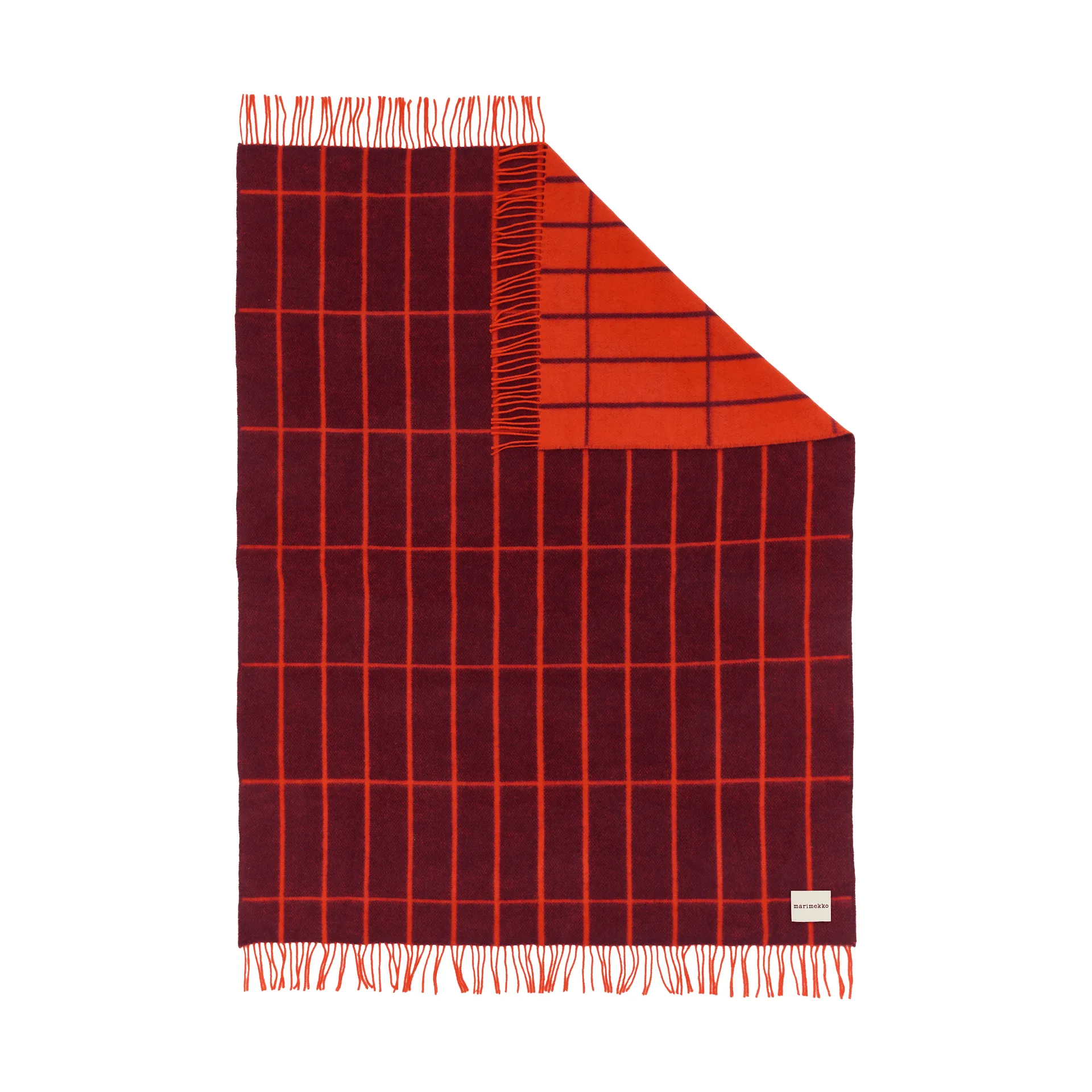 Tiiliskivi plaid, Prune-orange red Marimekko