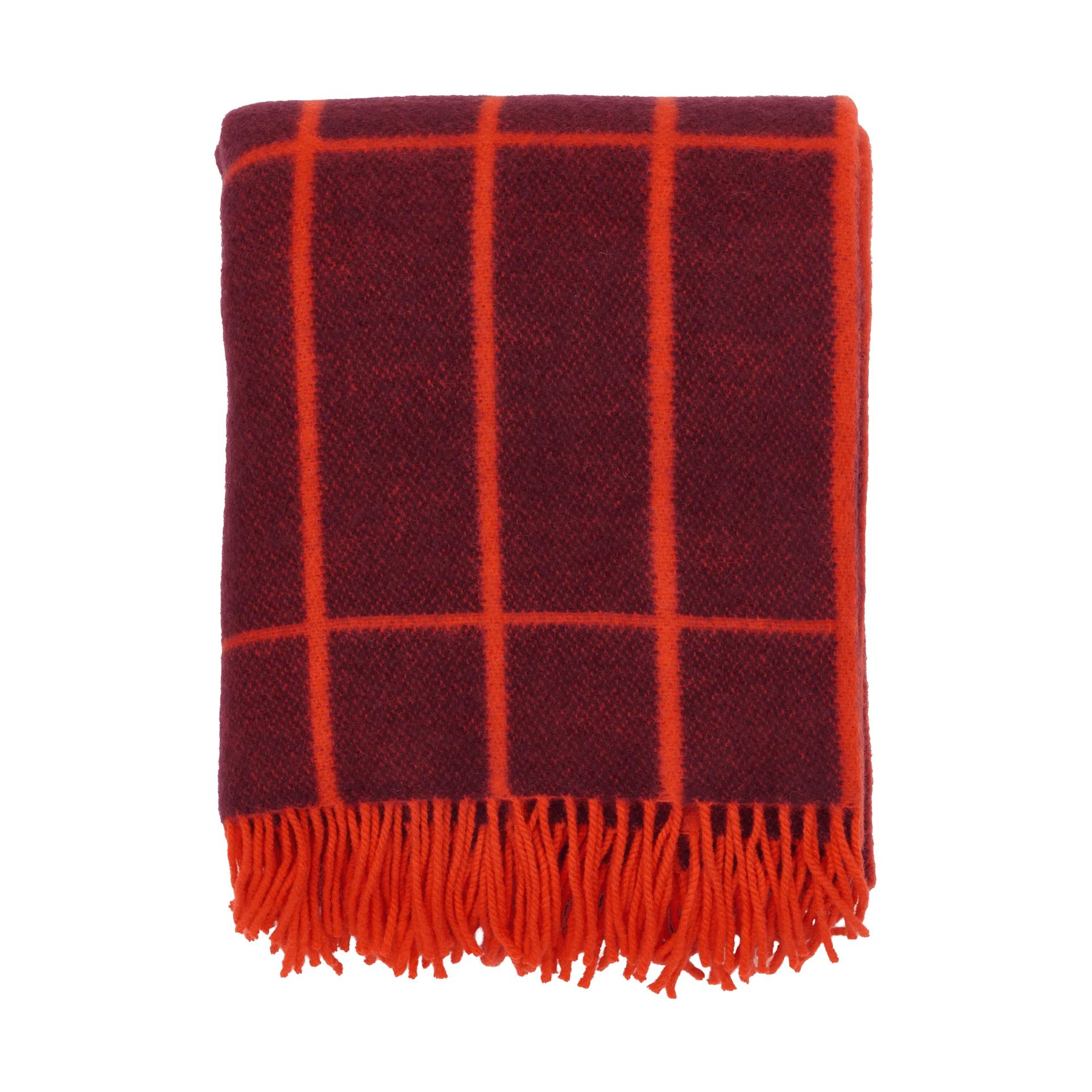Tiiliskivi plaid, Prune-orange red Marimekko