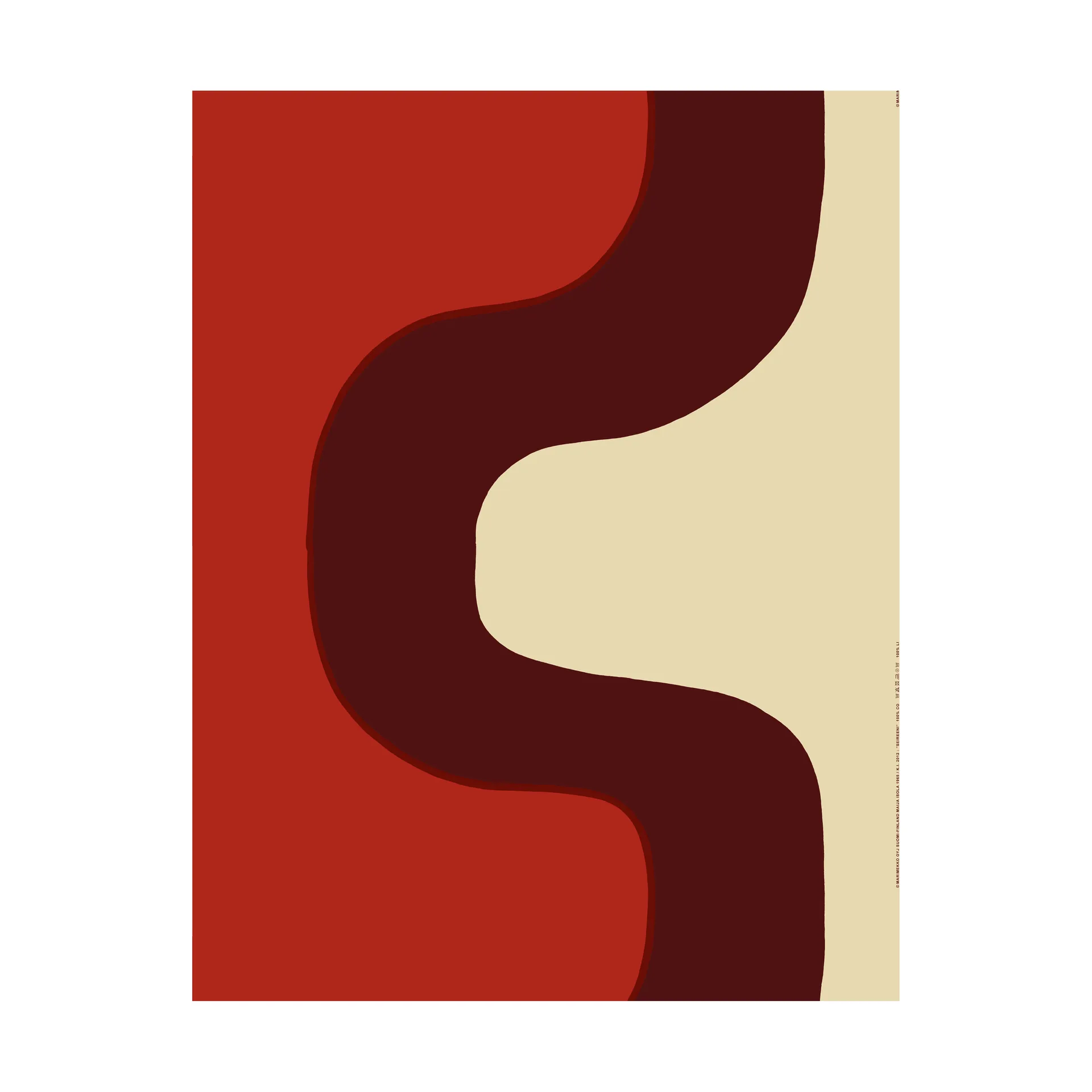 Tissu de coton-satin Seireeni, Cotton-burgundy-red Marimekko