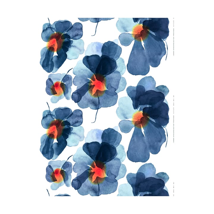 Tissu en coton Valssi - White-dark blue-orange - Marimekko