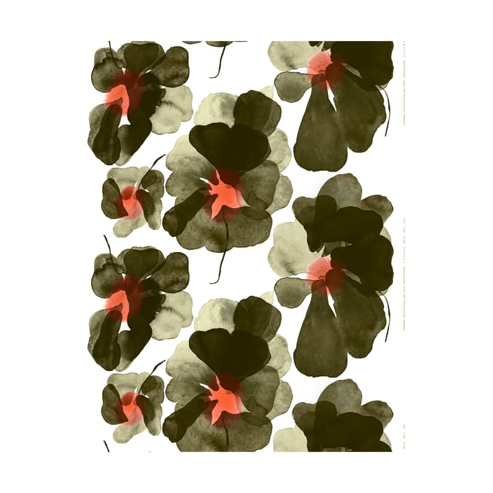 Tissu en coton Valssi - White-forest green-tomato - Marimekko