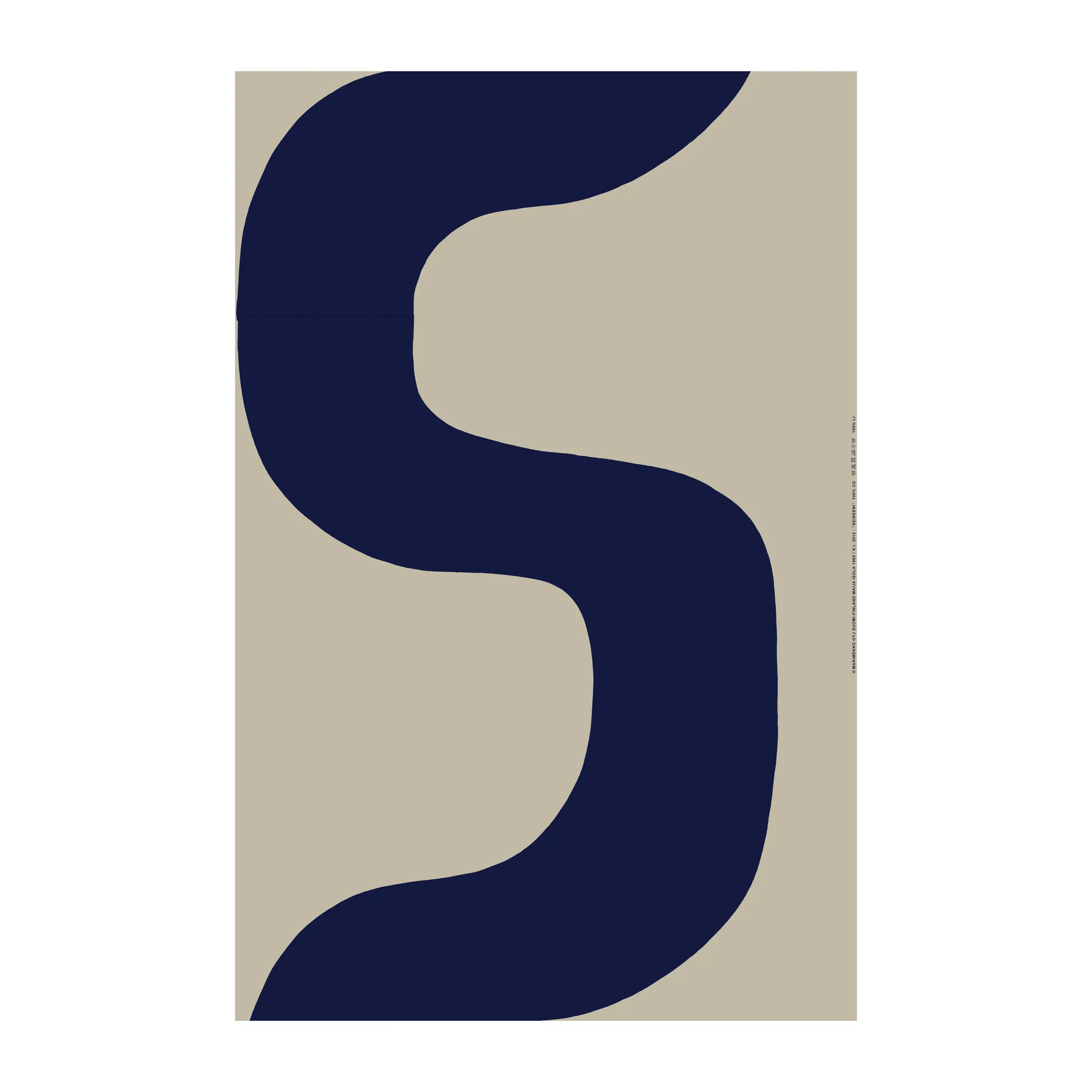 Tissu en lin Seireeni, Lin-bleu foncé Marimekko