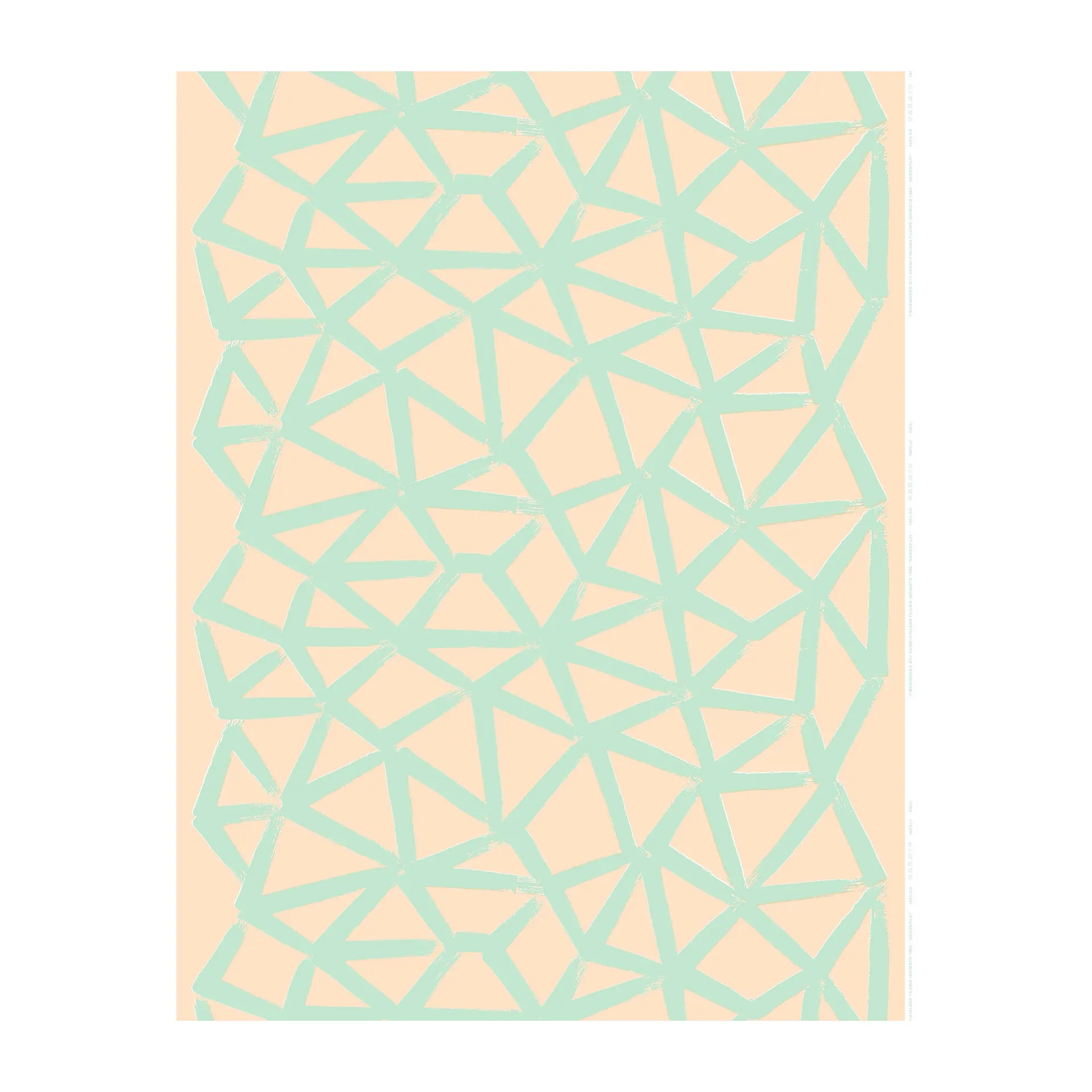 Tissu en lin Ukkospilvi, Pêche-menthe Marimekko