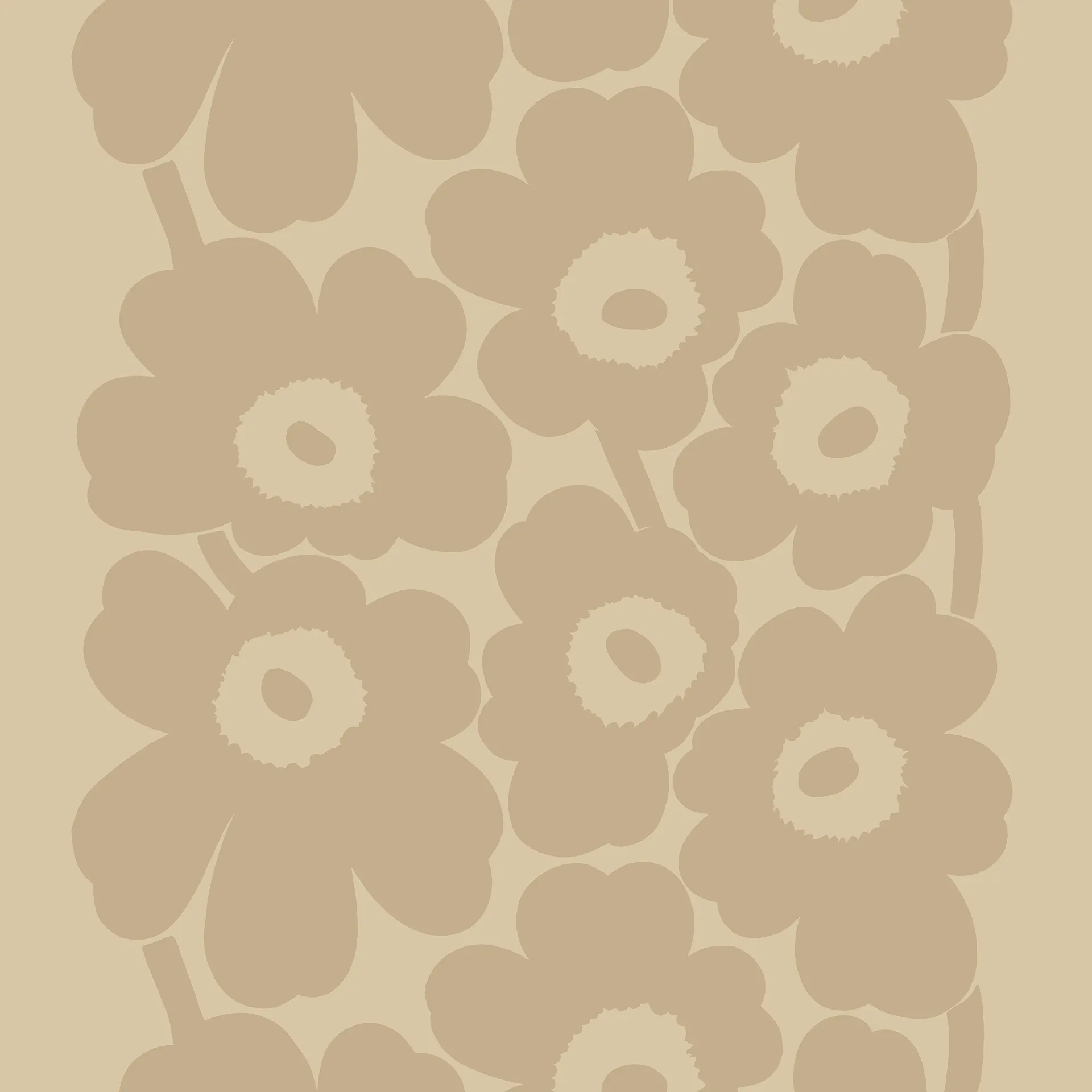 Tissu en lin Unikko, Beige Marimekko