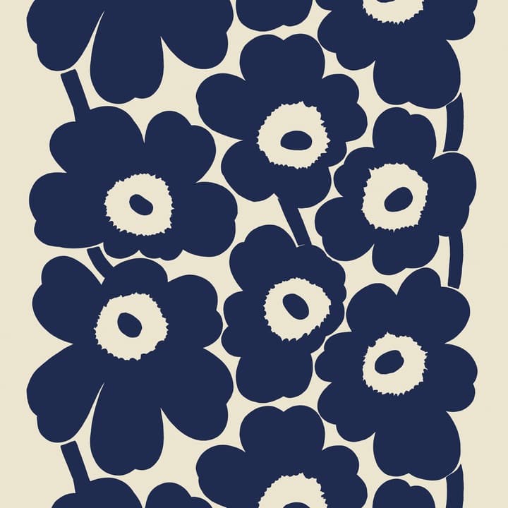 Tissu en lin Unikko - Bleu foncé - Marimekko