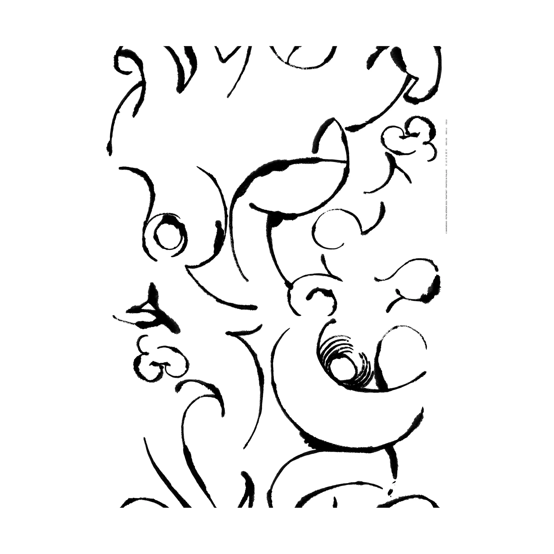 Tissu Kraftmo, Black-white Marimekko